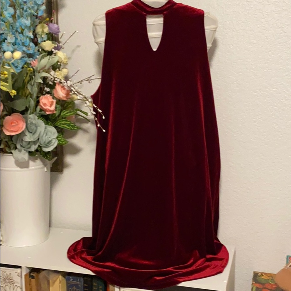 Olive and Pim Red Velvet ALine Top Dress Women’s L